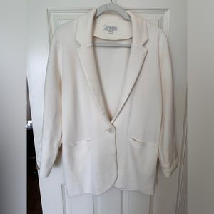 JCrew Cecile Relaxed Sweater Blazer in Small Ivory- new, no tags